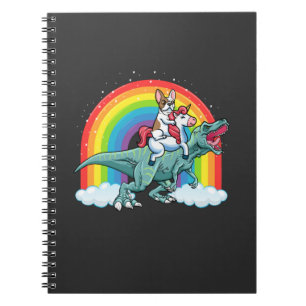 Carnet Trex Dinosaur French Bulldog Unicorn Arc-en-ciel