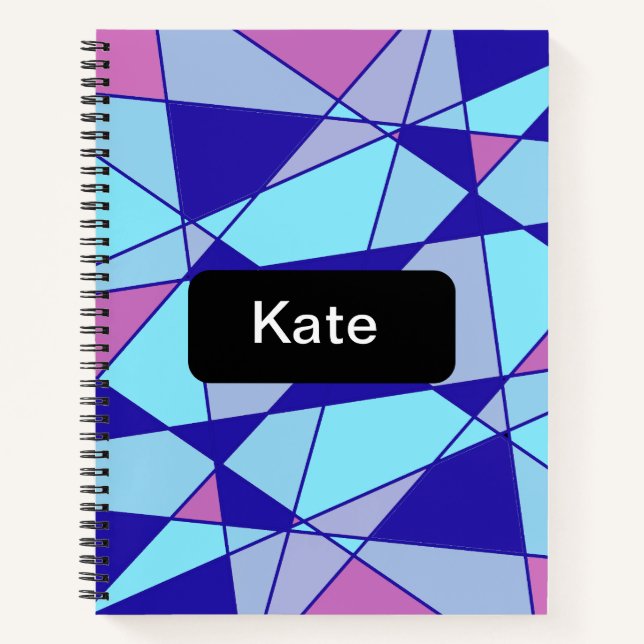 Carnet Triangle abstrait bleu rose violet  (Devant)
