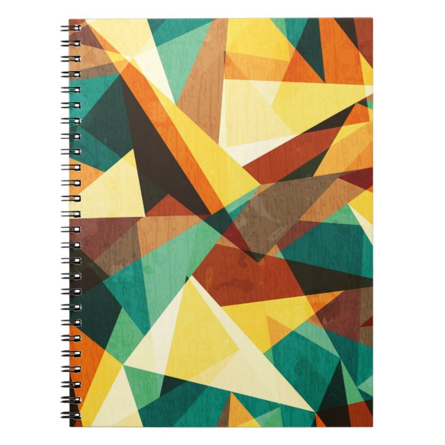 Carnet triangle coloré texture transparente avec effet bo (Devant)