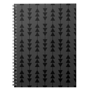 Carnet Triangles à pendage noir moderne et élégant sur fu