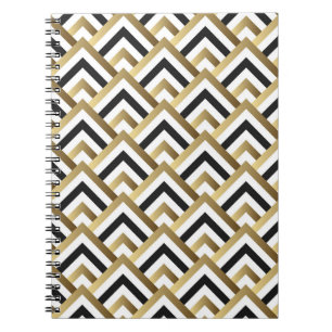 Carnet Triangles Abstraits : Noir Or sans joint