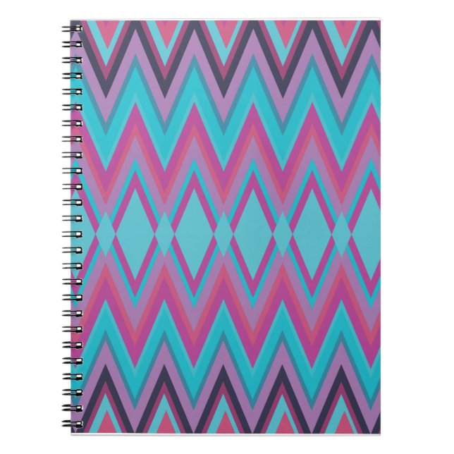 Carnet Tribal pourpre et Aqua (Devant)