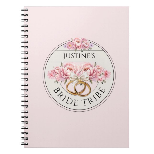 Carnet Tribu de la mariée fleurs personnalisées (Devant)