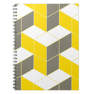 Carnet Trident cubique isométrique gris et jaune sans joi