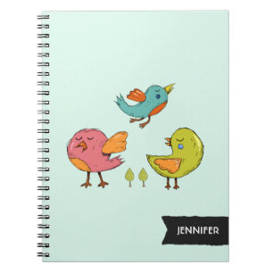 Carnet Trio d'oiseaux Whimsical colorés et mignons