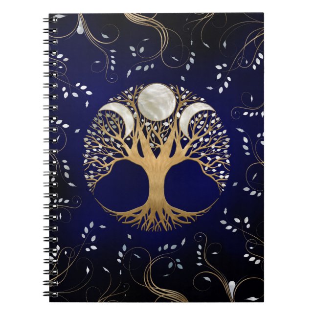 Carnet Triple Lune - Arbre de vie Ornement (Devant)