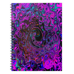 Carnet Trippy Black et Magenta Retro Liquid Swirl