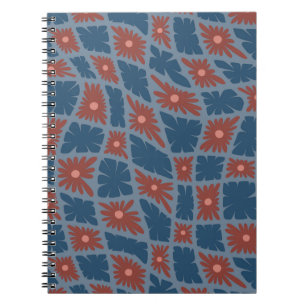 Carnet Trippy super 60s Flower Checks Blue Red