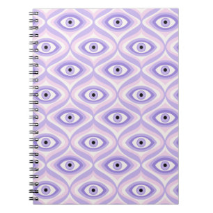 Carnet Trippy Weird Eye Motif - Pastel Purple et Rose