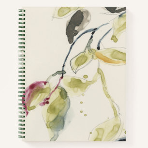 Carnet Triptyque de branche feuille aquarelle