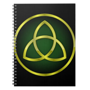 Carnet triquetra or et vert