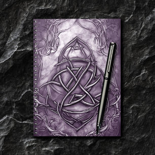 Carnet Triquetra Trinity Knot Lavender Purple Faux Métal