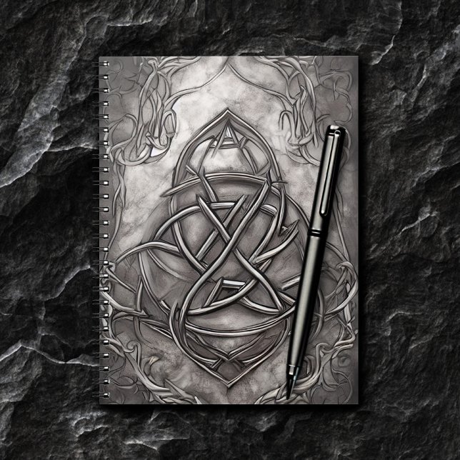 Carnet Triquetra Trinity Knot Silvery Pewter Faux Metal (Créateur téléchargé)