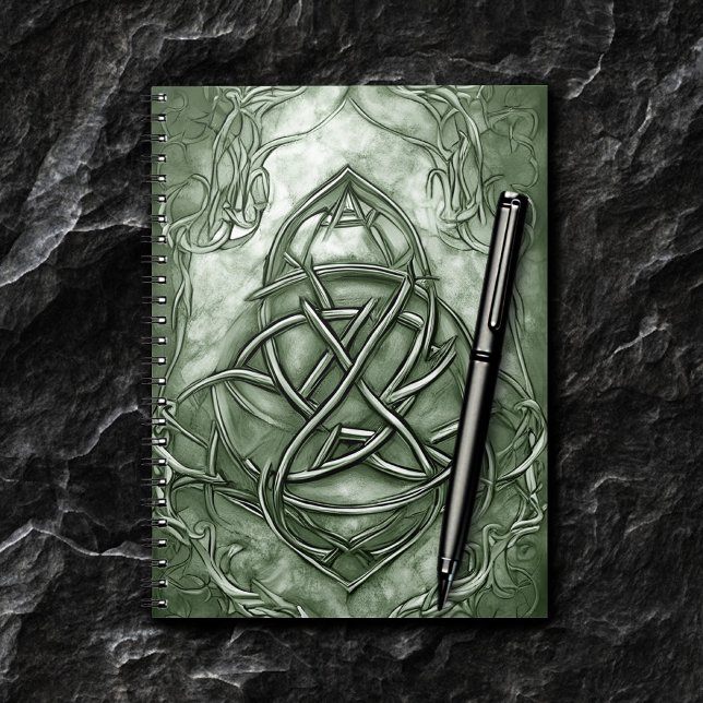 Carnet Triquetra Trinity Sage de noeud Vert Faux Metallic (Créateur téléchargé)