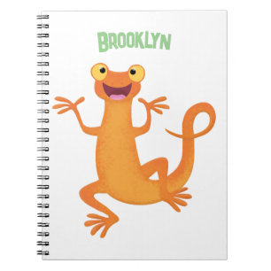 Carnet Triton orange heureux mignon qui danse