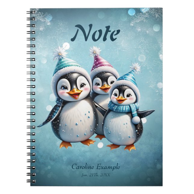 Carnet Trois adorables pingouins (Devant)
