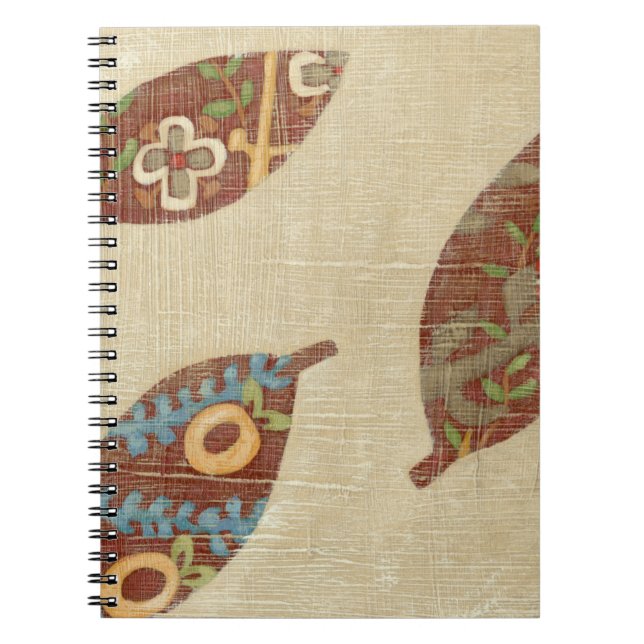 Carnet Trois Feuilles sur l'Arrière - plan Texture Linen (Devant)