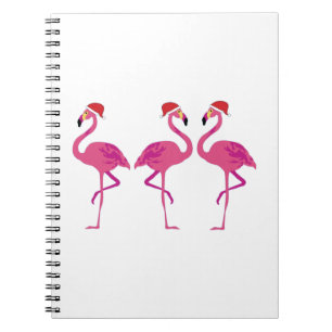 Carnet Trois Flamants roses de Noël