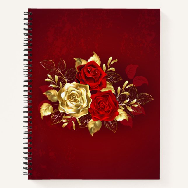 Carnet Trois Roses de bijoux (Devant)
