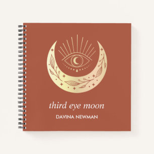 Carnet Troisième croissant de l'oeil Lune Boho Monogramme