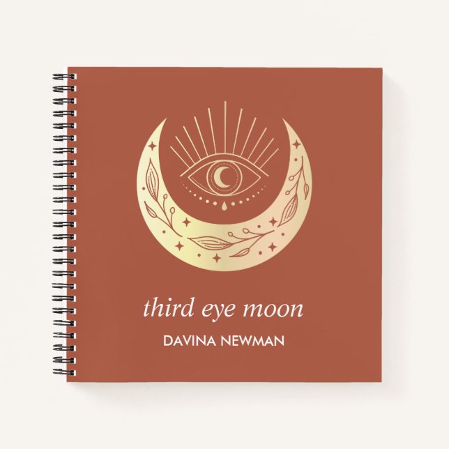 Carnet Troisième croissant de l'oeil Lune Boho Monogramme (Devant)