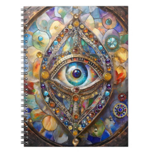 Carnet Troisième œil sur verre et bronze