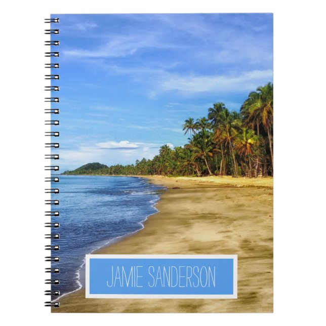 Carnet Tropical Beach Ajouter Votre Nom (Devant)