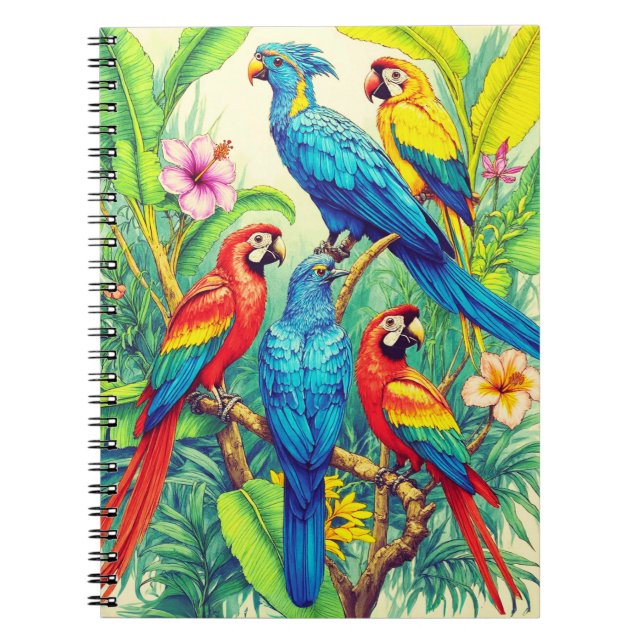Carnet Tropical Birds Botanical Illustration (Devant)