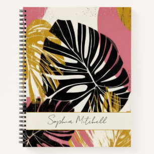 Carnet Tropical Boho Monstera Moderne Personnalisé