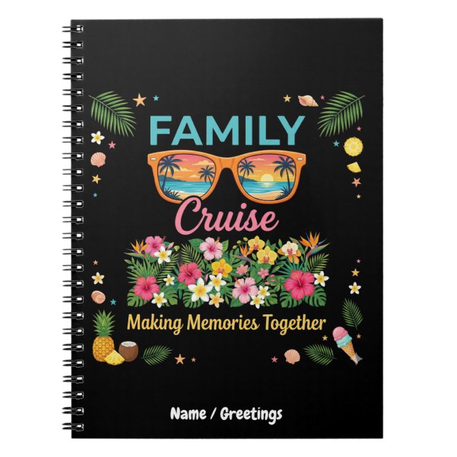 Carnet Tropical Family Cruise Memories Floral Summer  (Devant)