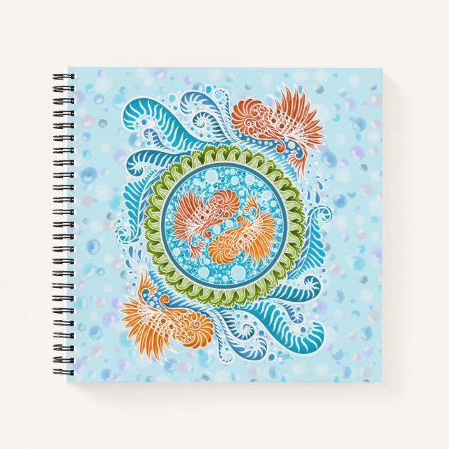 Carnet Tropical Koi Mandala | Art Zen Océan Vibrant (Devant)