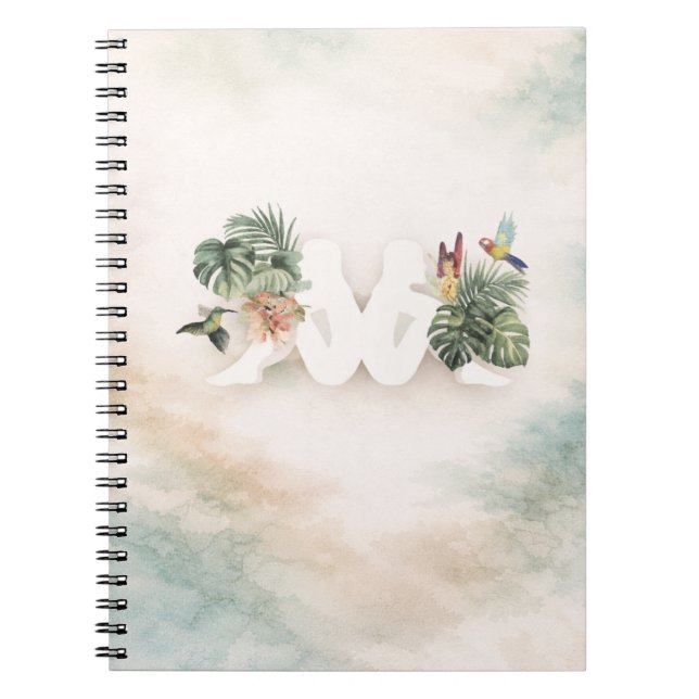 Carnet Tropical Leaves & Birds Aesthetic Design  (Devant)