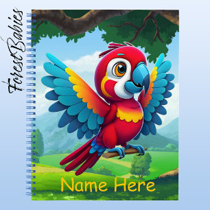 Carnet Tropical Mignon Coloré Safari Ara Perroquet Oiseau