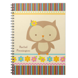 Carnet tropical mignon personnalisé de filles de
