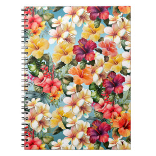 Carnet Tropical Rouge Jaune Tropical Hibiscus Fleurs