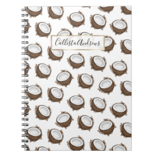 Carnet Tropical Summer Brown Blanc Coco Motif Fruit