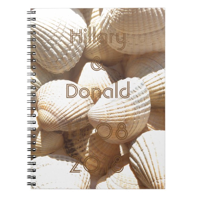 Carnet Tropical Sunny Exotic Sea Shells Noms de la nuptia (Devant)