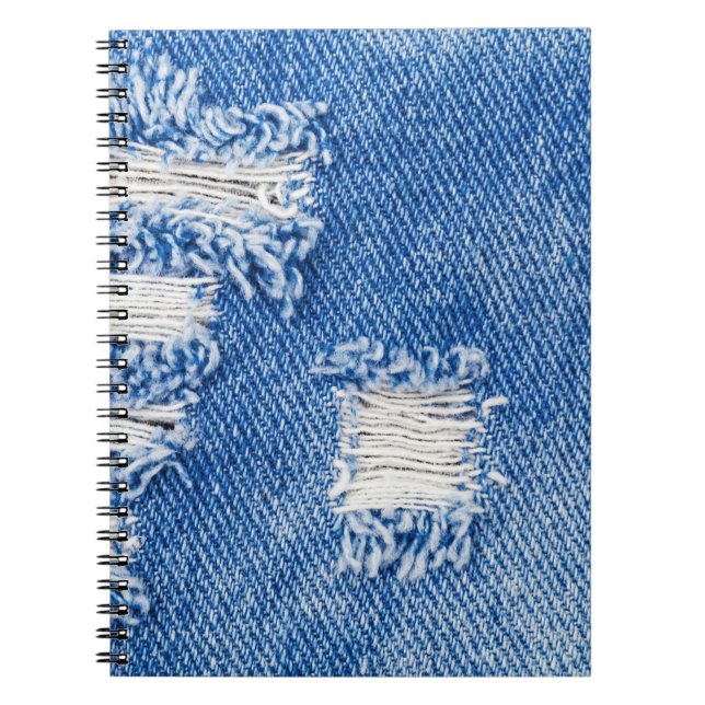 Carnet Trou, jean denim, texture déchirée (Devant)
