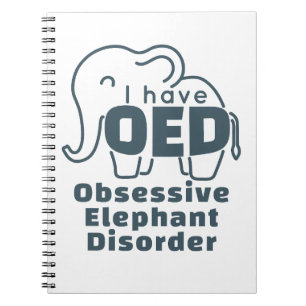 Carnet Trouble Obsessif Éléphant Mignon 