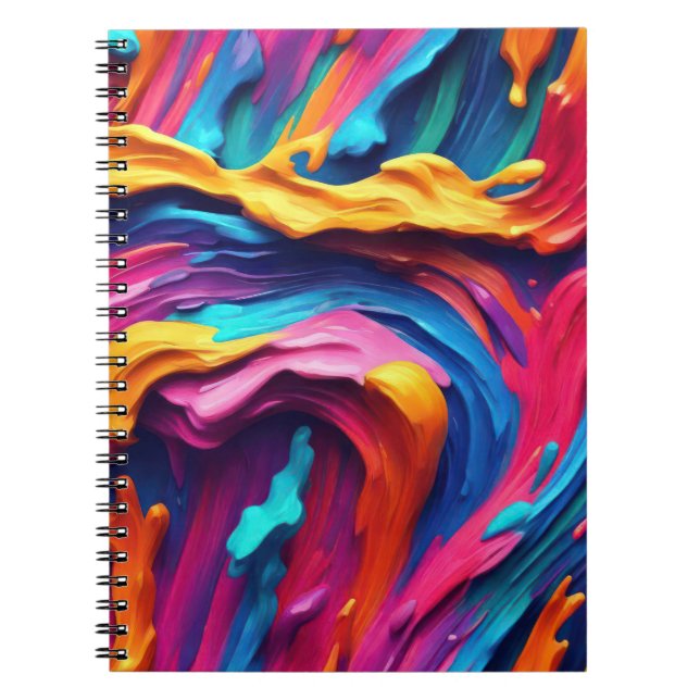 Carnet Trucs de peinture Abstraits psychédéliques colorés (Devant)