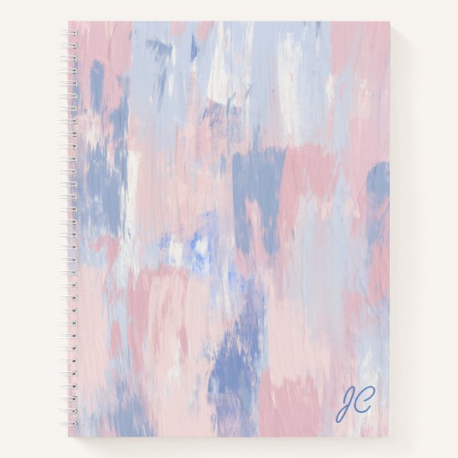 Carnet Trucs de peinture bleu et blanc Abstraits (Devant)