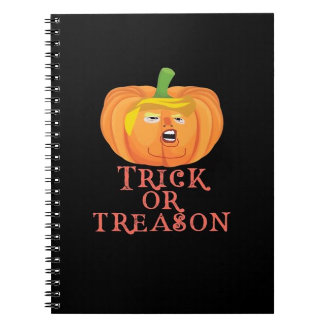 Carnet Trucs Ou Trahison Halloween Impeach Trumpkin Desig (Devant)