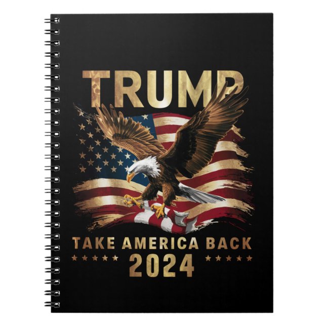 Carnet Trump 2024 Reprendre l'Amérique Drapeau américain  (Devant)