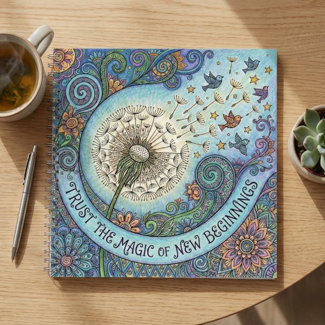 Carnet Trust The Magic of New Beginnings Spiral Notebook (Encourage someone special with this personalized, "Trust the magic of new beginnings" notebook!)