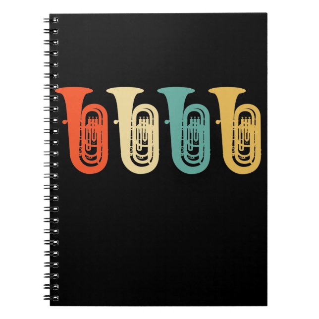 Carnet Tuba cadeau, joueur de tuba rétro, orchestre (Devant)
