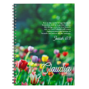 Carnet Tulip Fleur Jardin Bible Écriture Verse