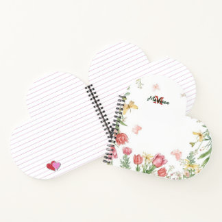Carnet Tulipe fleur sauvage aquarelle rose élégante