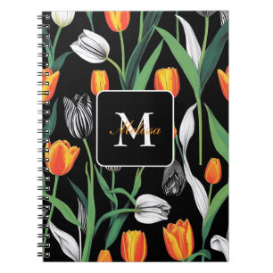 Carnet Tulipes artistiques graphiques en gras