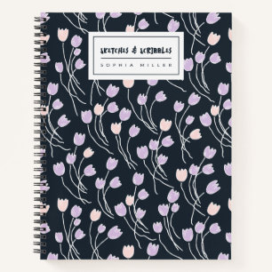 Carnet Tulipes Esquissées Fleurs Dessinées à la Main Ja