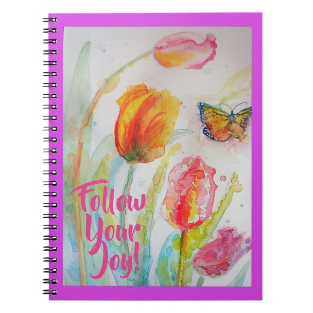 Carnet Tulipes Fleur De Tulipe Rose (Devant)